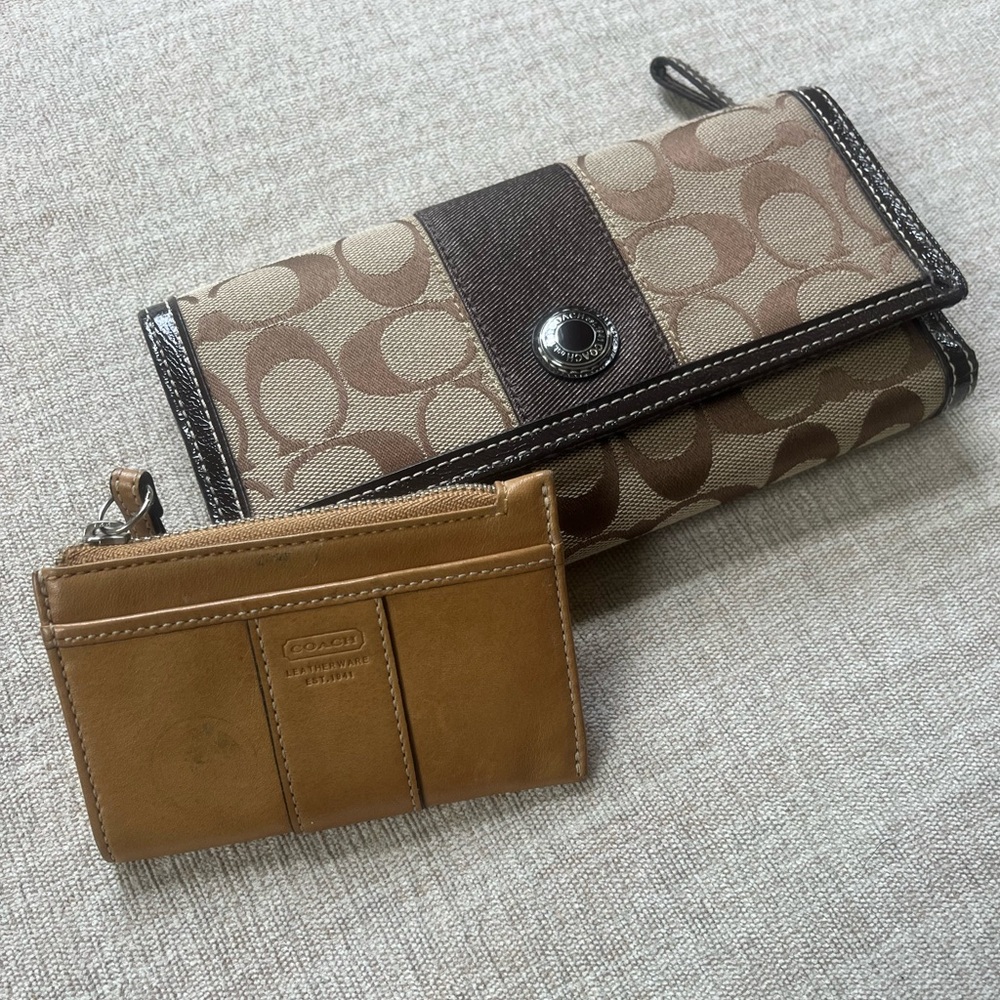 COACH Bundle. Wallet/Checkbook Holder and Card/Coin Keychain Holder